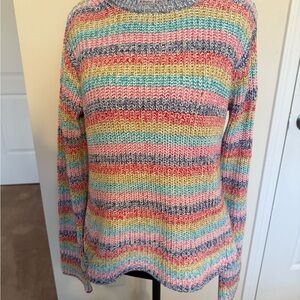 Philosophy Multicolor Striped Cowl Neck Sweater